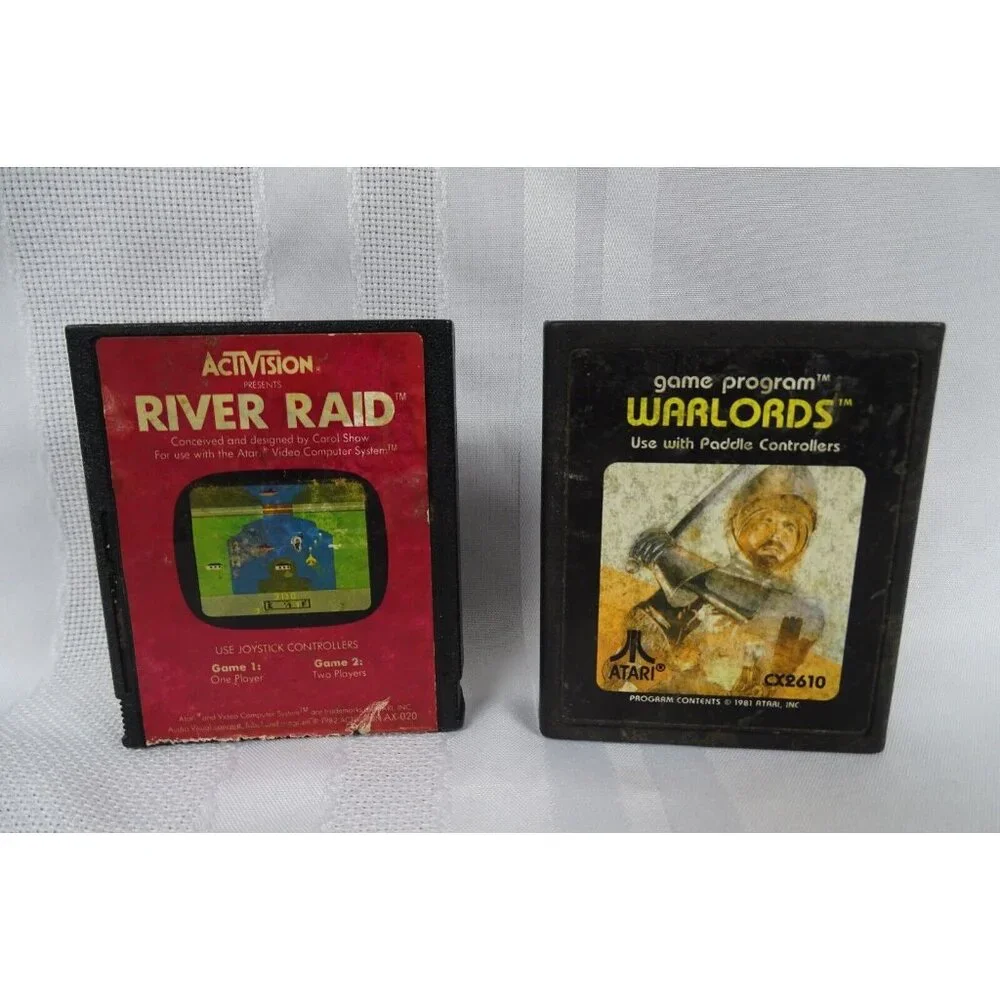 Atari Games Lot of 6 Home Run Warlords Peles Soccer Baseball River Raid Football